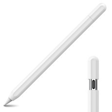 For Apple Pencil 3 USB-C AhaStyle PT65-3 Silicone Same Color Protective Case(White)