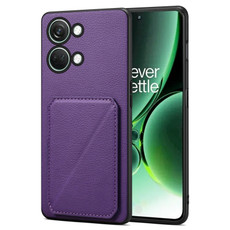 For OnePlus Ace 2 V / Nord 3 5G Denior Imitation Calf Leather Back Phone Case with Holder(Purple)