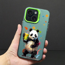 For iPhone 13 Color Ink Frosted PC+TPU Phone Case(Giant Panda)