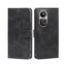 For OPPO Reno10 5G / Reno10 Pro 5G Global Calf Texture Buckle Flip Leather Phone Case(Black)