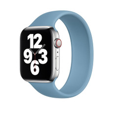 For Apple Watch Ultra 49mm&Watch Ultra 2 49mm / Series 9&8&7 45mm / SE 3&SE 2&6&SE&5&4 44mm / 3&2&1 42mm Solid Color Elastic Silicone Watch Band, Size:L 156mm (Pink Blue)