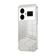 For Realme GT5 Gradient Glitter Powder Electroplated Phone Case(Transparent)