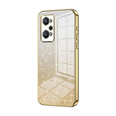For Realme GT Neo2 / GT2 Gradient Glitter Powder Electroplated Phone Case(Gold) For Realme GT Neo2 / GT2 Gradient Glitter Powder Electroplated Phone Case(Gold)