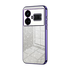 For Realme GT5 Gradient Glitter Powder Electroplated Phone Case(Purple)
