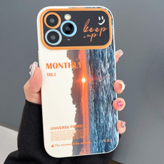 For iPhone 11 Pro Scenery Pattern Large Window TPU Phone Case(White Sea Sunrise)