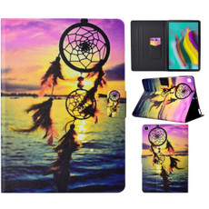 Electric Pressed Left and Right Flat Feather Case with Pen Cover & Card Slot & Buckle Anti-slip Strip and Bracket(Dreamcatcher)