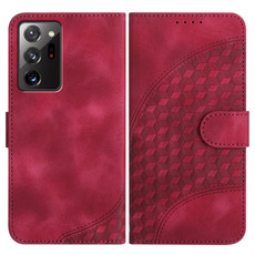 For Samsung Galaxy Note20 Ultra YX0060 Elephant Head Embossed Phone Leather Case with Lanyard(Rose Red)