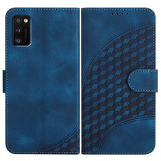 For Samsung Galaxy A41 YX0060 Elephant Head Embossed Phone Leather Case with Lanyard(Royal Blue)