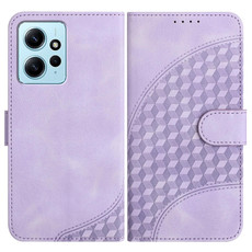 For Xiaomi Redmi Note 12 4G Global YX0060 Elephant Head Embossed Phone Leather Case with Lanyard(Light Purple)