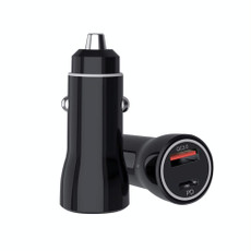 P21 Portable PD 20W + QC 3.0 18W Dual Ports Fast Car Charger(Black)