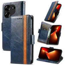 For Tecno Spark 20 CaseNeo Splicing Dual Magnetic Buckle Leather Phone Case(Blue)