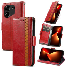 For Tecno Spark 10 Pro CaseNeo Splicing Dual Magnetic Buckle Leather Phone Case(Red)