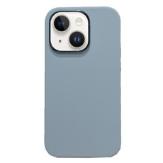 For iPhone 14 Electroplated Metal Lens Frame Design MagSafe Silicone Phone Case(Light Blue)