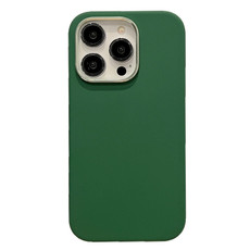 For iPhone 13 Pro Max Electroplated Metal Lens Frame Design MagSafe Silicone Phone Case(Dark Green)