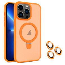 For iPhone 13 Pro MagSafe Magnetic Holder Phone Case(Orange)