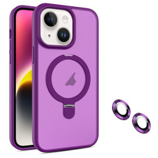 For iPhone 14 MagSafe Magnetic Holder Phone Case(Dark Purple)