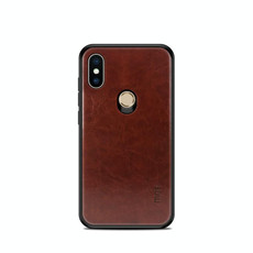 MOFI Shockproof PU Paste PC Case for Xiaomi Mi 8 (Dark Brown)