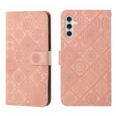 For Samsung Galaxy S24 5G Ethnic Style Embossed Pattern Leather Phone Case(Pink) For Samsung Galaxy S24 5G Ethnic Style Embossed Pattern Leather Phone Case(Pink)