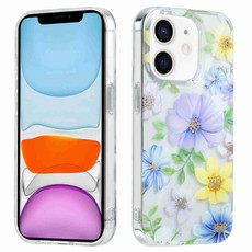 For iPhone 11 Electroplated Symphony Phone Case(Green Grass Flower)
