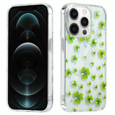 For iPhone 12 Pro Electroplated Symphony Phone Case(Four-leaf-clover)