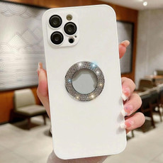 For iPhone 12 Pro Max Diamond Frosted Glass PC Phone Case(White)