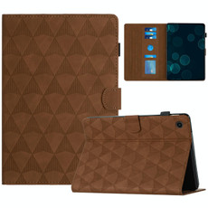 For Samsung Galaxy Tab A9 Diamond Texture Embossed Leather Tablet Case(Brown)