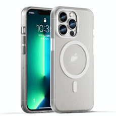 For iPhone 13 Pro MagSafe Frosted Translucent TPU + PC Full Coverage Phone Case(White)