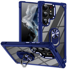 For Samsung Galaxy S24 Ultra 5G TPU + PC Lens Protection Phone Case with Ring Holder(Blue)
