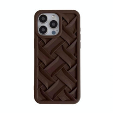 For iPhone 15 Pro 3D Weave TPU Phone Case(Dark Brown)