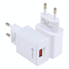 LZ-715 18W QC3.0 USB Single Port Fast Travel Charger, EU Plug (White)