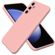For Samsung Galaxy A55 5G Pure Color Liquid Silicone Shockproof Full Coverage Phone Case(Pink)