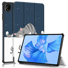 For Huawei MatePad Pro 11 2024 / 2022 Coloured Drawing 3-Fold Smart Leather Tablet Case(Lazy Cat) For Huawei MatePad Pro 11 2024 / 2022 Coloured Drawing 3-Fold Smart Leather Tablet Case(Lazy Cat)