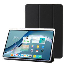For Huawei Matepad 11 Pro 2024 Clear Acrylic 3-Fold Leather Tablet Case(Black) For Huawei Matepad 11 Pro 2024 Clear Acrylic 3-Fold Leather Tablet Case(Black)