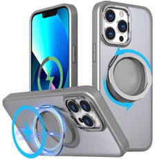 For iPhone 13 Pro Max 360-degree Rotating MagSafe Magnetic Holder Phone Case(Titanium Grey)