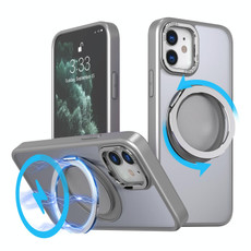 For iPhone 11 360-degree Rotating MagSafe Magnetic Holder Phone Case(Titanium Grey)