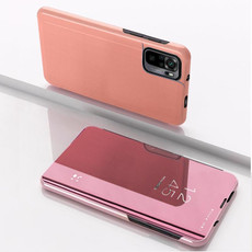 For Redmi Note 10 4G / Redmi Note 10S Plated Mirror Horizontal Flip Leather Case with Holder(Rose Gold)