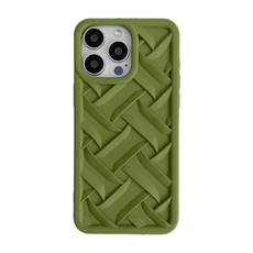 For iPhone 15 Pro 3D Weave TPU Phone Case(Green)