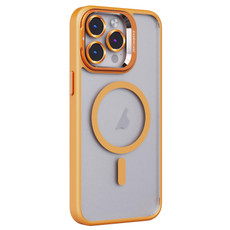 For iPhone 13 Pro Invisible Lens Holder PC + TPU Frosted MagSafe Phone Case(Orange)