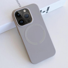 For iPhone 12 Pro MagSafe Magnetic Liquid Silicone Phone Case(Grey)