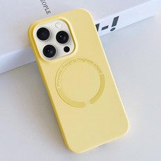 For iPhone 15 Pro Max MagSafe Magnetic Liquid Silicone Phone Case(Yellow)