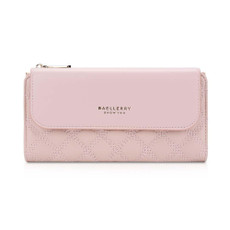 Baellerry N2403 Ladies Long Wallet with Multiple Card Slots Large Capacity Tri-fold Clutch Bag, Color: Pink