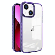 For iPhone 14 / 13 2.5mm Anti-slip Clear Acrylic Hybrid TPU Phone Case(Deep Purple)