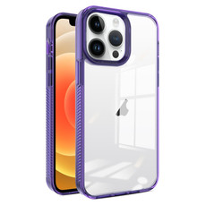 For iPhone 12 / 12 Pro 2.5mm Anti-slip Clear Acrylic Hybrid TPU Phone Case(Deep Purple)