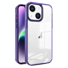For iPhone 14 Plus 2.5mm Anti-slip Clear Acrylic Hybrid TPU Phone Case(Deep Purple)