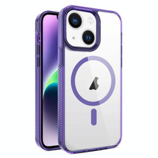 For iPhone 14 Plus 2.5mm MagSafe Acrylic Hybrid TPU Phone Case(Deep Purple)