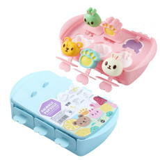 2 PCS Cartoon Home Homemade Popsicle Mold Silicone Ice Cream Mold Children DIY Ice Box(Blue)