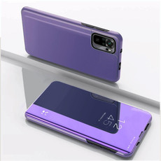 For Xiaomi Redmi Note 10 Pro Plated Mirror Horizontal Flip Leather Case with Holder(Purple Blue)