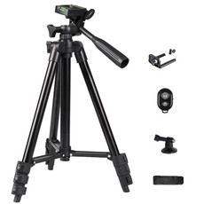 Portable Aluminum DSLR Camera Live Tripod Photography Retractable Landing Bracket, Specification: 130cm Tripod+Clip+Bag+Controller+Adaptor