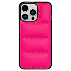 For iPhone 12 Pro Big Hole Eiderdown Airbag Phone Case(Rose Red)