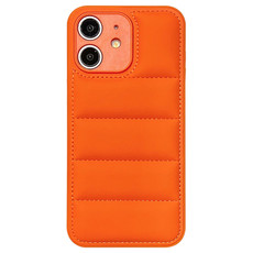 For iPhone 11 Fine Hole Eiderdown Airbag Phone Case(Orange)